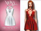 Sims 4 — Ribbed wide dress by Mona — -New mesh-