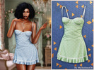 Sims 4 — Polka dot bustier mini dress by MysteriousOo — A fitted mini dress designed to highlight the silhouette.