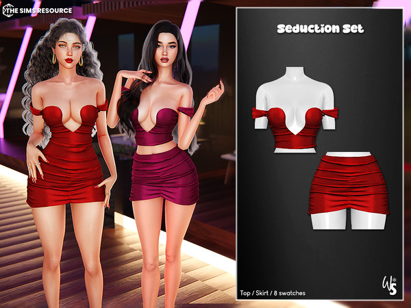 Sims 4 — (Wisteria) Seduction Top by WisteriaSims — Elevate your Sims' wardrobe with the Seduction Set