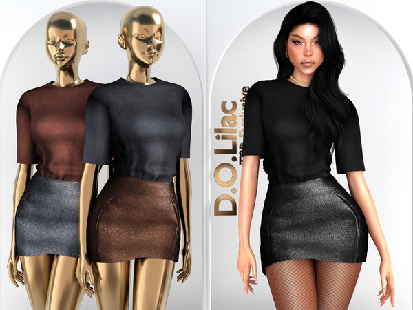 Sims 4 — Rebel Chic Set DO159 Bottom 2201 by DOLilac — Includes: (Top + Bottom)