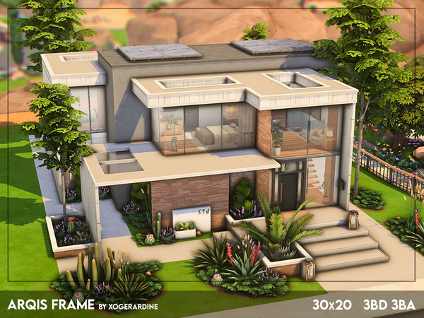 Sims 4 — Arqis Frame (NO CC) by xogerardine — I really love building modern houses and I don't do them often enough! This