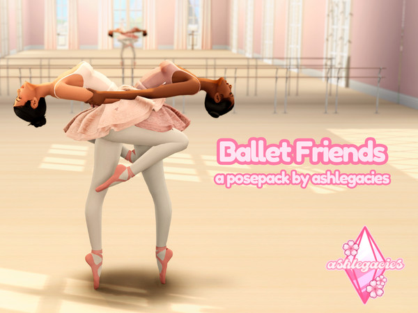 Sims 4 — Ballet Friends Posepack by ashlegacies — - Posepack