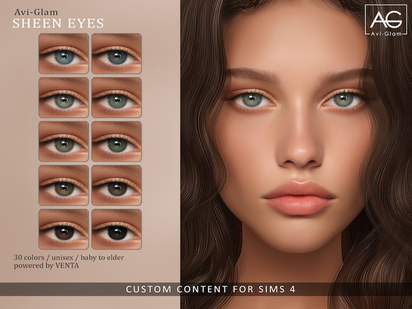 Sims 4 — Avi-Glam - Sheen Eyes by VentaStudio — 30 Swatches