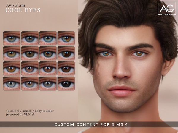 Sims 4 — Avi-Glam - Cool Eyes by VentaStudio — 48 Swatches