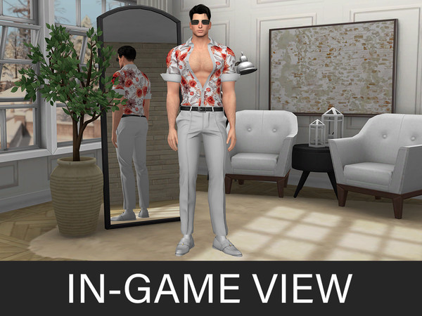 Sims 4 — By Beto - Escalona (Pants V1) by Beto_ae0 — Men's summer outfit with sunglasses, enjoy it