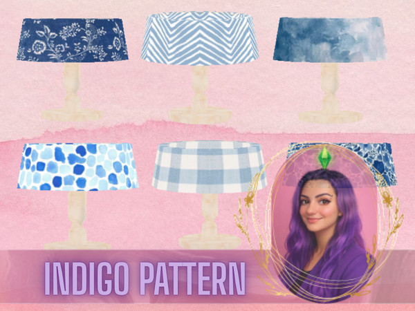 Sims 4 — Indigo Pattern Table Lamp by gokcemsims — Early access versions and exclusive content are available on my