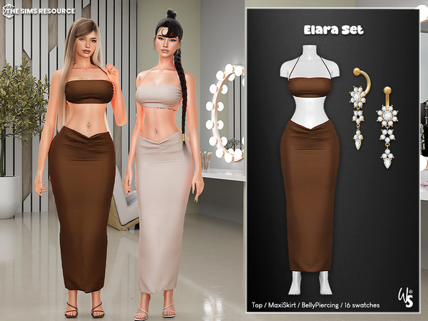 Sims 4 — Elara Set by WisteriaSims — A sleek and feminine set designed to enhance your sim's silhouette with effortless