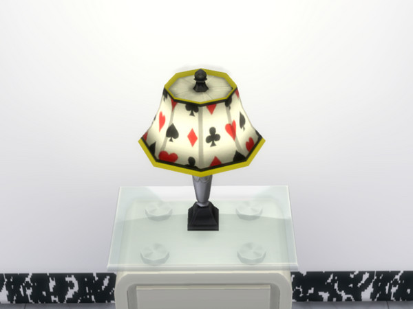 Sims 4 — Enel Table Lamp Card Suits by CarineKitana — Enel Table Lamp Card Suits - The perfect light for game room