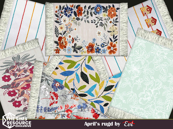 Sims 4 — April rugs by evi — Light rugs for almost everyroom with srping colours