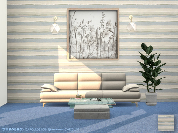 Sims 4 — Aria Wall by Caroll912 — A single swatch cool-toned wallpaper in striped pattern. Suitable for indoor use,