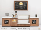 Sims 4 — Honey Bun Bakery Furniture Set by SaeraMaples — Counter, display, and decorative object set. All items are base