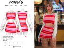 Sims 4 — CLOTHES SET528 by Daph's — A cute and trendy outfit set featuring a striped sweater vest paired with a matching