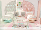 Sims 4 — Twinnies Bedroom by BlusterSims — The Twinnies Bedroom is a soft pastel shared space in pink and mint tones,