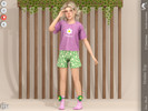 Sims 4 — Noska Top- Child by KaTPurpura — Short-sleeved t-shirt style top with a flower