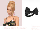 Sims 4 — Back Bow Choker by Dissia — Choker with a big bow at back