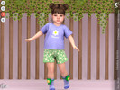 Sims 4 — Noska Pants- Toddler by KaTPurpura — Floral print shorts for girls