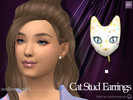 Sims 4 — Cat Stud Earrings by SunflowerPetalsCC — A pair of stud earrings shaped like a cat. Comes in 1 color. BGC