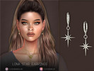 Sims 4 — Lona Earrings by PlayersWonderland — Star shaped earrings with hoops. -5 Swatches