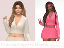 Sims 4 — Cute and Sporty Hoodie by Dissia — Knitted cable and ribbed zip short long sleeves hoodie