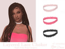 Sims 4 — Layered Lace Choker by Dissia — Lacey choker made to layer it together with necklaces