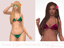 Sims 4 — Neon Tiger Swimsuit Top by Dissia — Black tiger pattern bikini bra