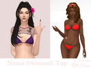 Sims 4 — Noma Swimsuit Top by Dissia — Solids with black straps bikini bra