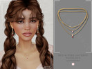 Sims 4 — PATREON- Pink and Ruby Layered Necklace by Glitterberryfly — Patreon layered necklace with pink and red rubies