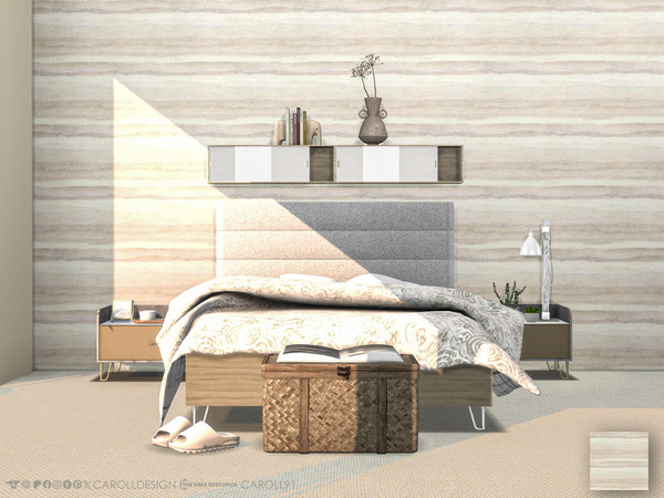 Sims 4 — Vento Wall by Caroll912 — A single swatch neutral, warm-toned wallpaper in striped pattern. Suitable for indoor