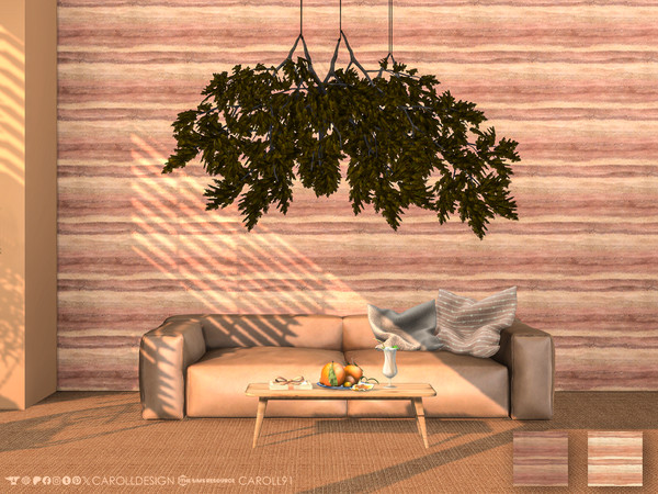 Sims 4 — Fuoco Wall by Caroll912 — A 2-swatch warm-toned wallpaper in striped pattern. Suitable for indoor use,