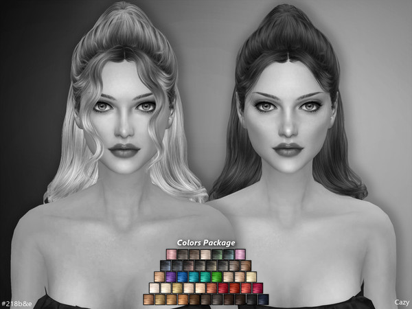 Sims 4 — Jennie B&E - Female Hairstyles - Colors Package by Cazy — Colors Package for B & E versions of #218,