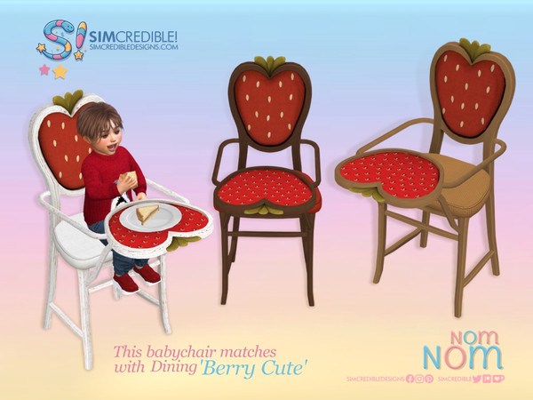 Sims 4 — NomNom - Berry Blossom Baby High Chair by SIMcredible! — Since some of you enjoyed the fact we included a