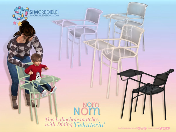 Sims 4 — NomNom - Gelatteria Baby High Chair by SIMcredible! — Since some of you enjoyed the fact we included a matching