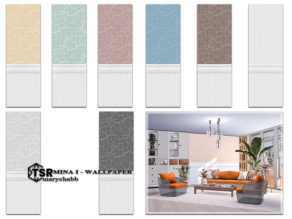 Sims 4 — Mina I - Wallpaper by marychabb — For short , medium , tall wall Kategory: Wallpaper Walls - 8 colors
