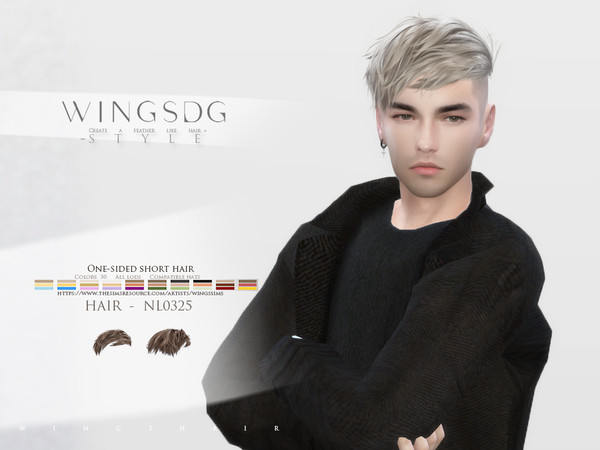 Sims 4 — WINGS-NL0325-One-sided short hair by wingssims — Colors:30