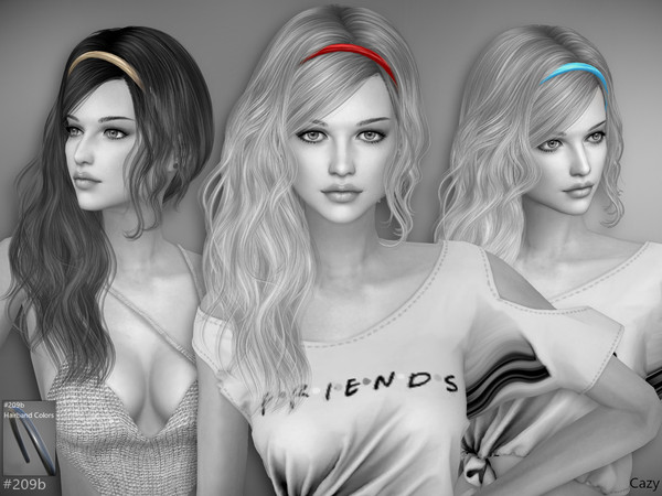 Sims 4 — Lily - Female Hairstyle - Hairband Recolors by Cazy — Hairband recolors can be found in Hat category. Required