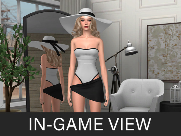 Sims 4 — By Beto - Bahia de Cata (Hat) by Beto_ae0 — A classic and minimalist summer outfit perfect for girls. Important: