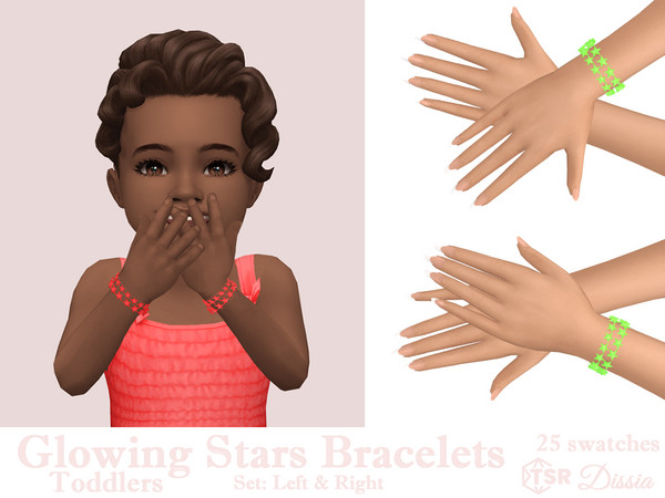 Sims 4 — Glowing Stars Toddlers Bracelet (Right) by Dissia — Two rows slowly glowing stars bracelet for left or right