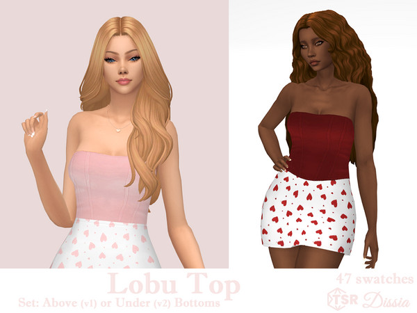 Sims 4 — Lobu Top v1 (Above Bottoms) by Dissia — Corset velvet top above or under bottoms