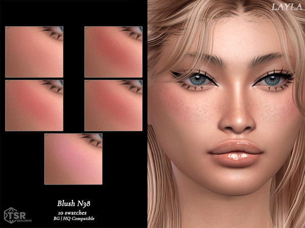 Sims 4 — Blush N38 by Layla — Female blush Previews were made using HQ Mod