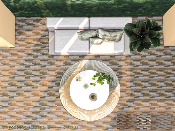 Sims 4 — Bosco Parquet Floor 2 by Caroll912 — A 3-swatch classic wood parquet floor in mixed brown and gray tones.