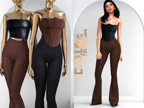 Sims 4 — Modern Feminine Chic Set DO161 Top-2 2207 by DOLilac — Includes: (Top + Bottom)