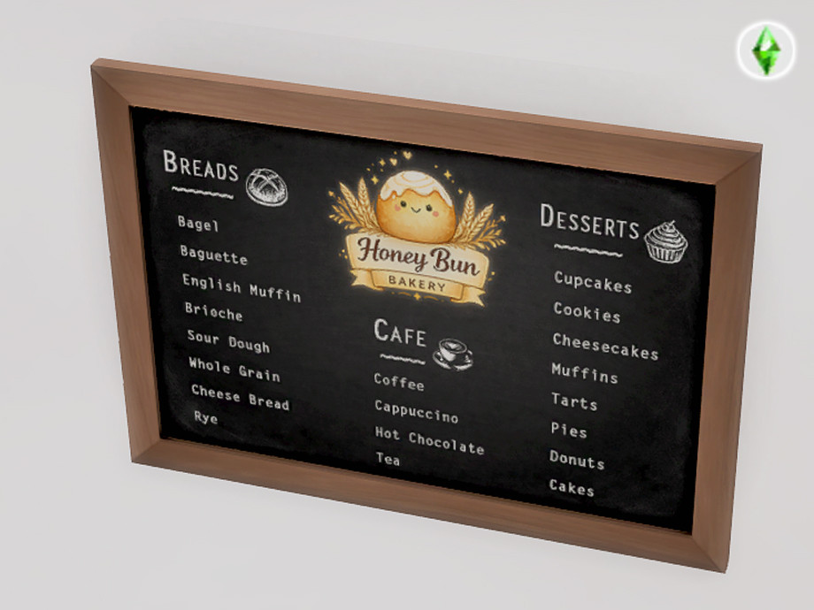 The Sims Resource | Honey Bun Bakery Menu