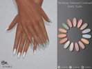 Sims 4 — Medium Almond Contrast Dotty Nails by LVNDRCC — split colour almond ,manicure with a trendy dot pattern detail,
