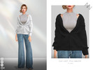 Sims 4 — COAT+VEST-STYLE SWEATER by ZNsims — sweater, coat, vest, casual, autumn-winter