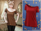 Sims 4 — Off shoulder relaxed fit t-shirt by MysteriousOo — A relaxed fit top designed with a soft, easy silhouette.