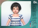 Sims 4 — Short Bob Hair with Bangs for Toddles - Ginko 250T by Daisy-Sims — 21 base colors + 9 ombre colors