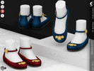 Sims 4 — Shoes KP10- Child by KaTPurpura — Elegant flat shoes with gold flower details