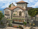 Sims 4 — Mediterranean House (NO CC) by plumbobkingdom — This two-bedroom Mediterranean house enchants with its