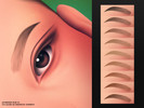 Sims 4 — Sculpted Soft Brows N180 V2 by cosimetic — Softly sculpted brows with a natural shape in a fuller and thicker