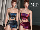 Sims 4 — Sofia - Leather Top and Skirt Set by Mydarling20 — Outfit Information Age Groups: Teens, Young Adults, Adults,